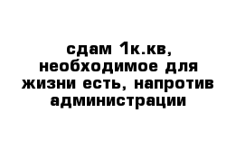 сдам 1к.кв, необходимое для жизни есть, напротив администрации